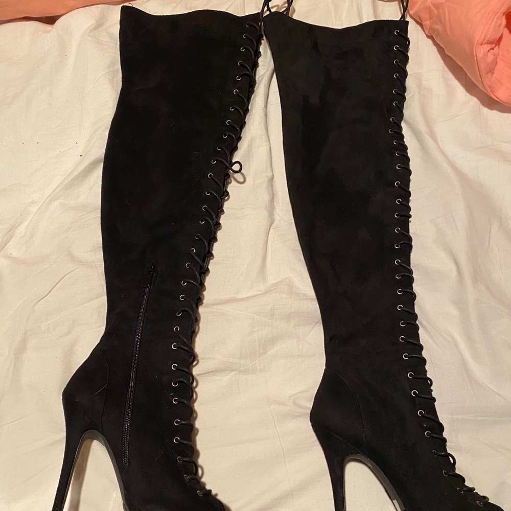 Charlotte Russe - Over Knee High Open Toe Boots